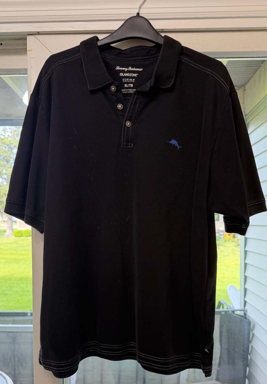 Tommy Bahama IslandZone Supima Cotton Polo Shirt Black XL